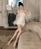 ミニドレス キャバドレス オープンショルダー ロマンチック おしゃれ セクシー YH2-ZED888329DXH238A