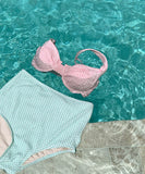 水着ビキニハイウエストチック柄セクシーモノキニタンキニビーチ海温泉SNS話題着痩せ体型カバー WQ7-FH-qing003