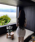 ミニドレスキャバドレスレースVネック小顔リボンカワセクシー高級感着痩せ気質通勤sweetie WQ2-XKD-D318A-6324-May10