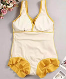 【2色】水着モノキニフリルビキニ体型カバーセクシー大人可愛い温泉ビーチ海 WQ7-YQ-HH933SNLL