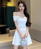 【2色】ミニドレス キャバドレス 着痩せ Aライン セクシー 気質 YH2-YM8778