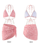 3点セット ビキニ 水着 モノキニ おしゃれ 肌見せ 可愛い 温泉 海辺 チェーン YH7-JCL-A15