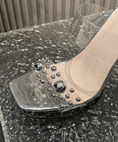 ハイヒール パンプス キラキラ スリッパ 美脚効果 歩きやすい 流行り カワセクシー 百掛け  ヒール 靴 WQ5-ZJ68589-5