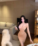 Lady's coco ミニドレス キャバドレス セクシー レトロ ウエストシェイプ パーティー デート LW2-XKDD335A-3135-Sep17