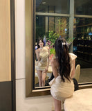 ミニドレスキャバドレスワンーショルダーキラキラチュールセクシーナイトクラブパーティーエレガント WQ2-MXX3565