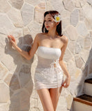 水着ビキニベアトップレースチュール温泉ビーチ海モノキニ非対称おしゃれ旅行 WQ7-YQ-HH6X6XTHLL