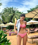 【2色】水着ビキニホルターネック花柄セクシーSNS話題旅行温泉ビーチ海 WQ7-CF-QM9134