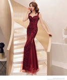 【4色】ロングドレス Partydress キラキラ 宴会 誕生日 結婚式 マーメイドドレス YH2-YEY16187#