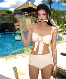 3点式セットビキニ水着ハイウエストセクシーモノキニタンキニリボンカワセクシー韓国っぽ温泉ビーチ海 WQ7-DP-A10426