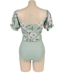 【2点セット】2色 ビキニ水着花柄体型カバー着痩せ温泉ビーチ海旅行タンキニモノキニ WQ7-FH-ADN001