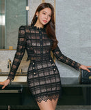 ミニドレス キャバドレス セクシー 上下セット レーストップス ハイウエストタイトスカート オフィスカジュアル 大人の女性 気品エレガント JC2-ZED887925A71