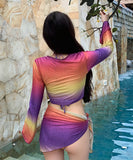 【2色】4点セット 水着 ビキニ モノキニ セクシー 着痩せ おしゃれ 韓国っぽ YH7-DP-A32665