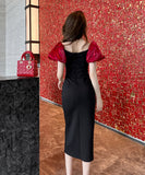 手作り 膝丈ドレス エレガント セレブ風 宴会 チュール 披露宴 YH2-JY30117