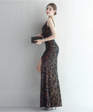 【8色】ロングドレス キラキラ パーティードレス ワンーショルダー お姫様 誕生日 演奏会 宴会 WQ2-YEY18900#