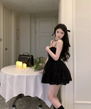 ミニドレス キャバドレス キャミワンピ ピュアセクシー フリルドレス レース刺繍 網紗 ウエスト絞り パーティー JC2-ZED88358DXH34