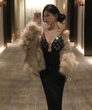 ロングドレス セクシー ラインストーン×メタルアクセント オフショルダー バンデージドレス エレガント パーティー JC2-XKDHS-109-8318-Sep4