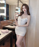 【3色】キャバドレス ミニドレス セクシー party  フラワー 谷間見せ YH2-DD6399