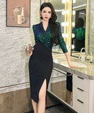 キラキラ 手作り セクシー ロングドレス 高品質 おしゃれ YH2-JY30757