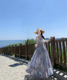 ロングドレス 海辺リゾート フレンチキャミソールワンピース 気品あふれる アシンメトリー レトロエレガント 写真映え デート JC2-CD1-E289-82050600