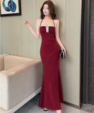 【3色】 ロングドレス キャバドレス セクシータイトキャミワンピ スリット入り ショート丈 デート 女子会 パーティー 二次会 LW2-OYF9758