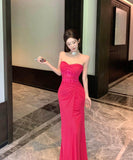 ロングドレスナイトクラブキャバドレスベアトップセクシーエレガント宴会パーティーレース高級感イベント WQ2-ZED888643DXH238A