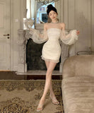 ミニドレス キャバドレス オープンショルダー ロマンチック おしゃれ セクシー YH2-ZED888329DXH238A