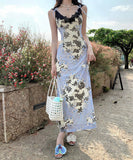 サンドレスロングドレス旅行花柄エレガント気質レース谷間見せ WQ2-CD6-238-96850580