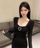 【2色】Lady's coco ミニドレス キャバドレス セクシー チュール クラブドレス ナイトドレス レディースファッション 大人可愛い セクシースタイル LW2-DD5817