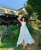 ロングドレス リゾートウェア ハーネスネック 花柄 フリル シフォン フレンチテイスト レトロ JC2-CD4-516-53040800