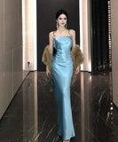 ロングドレス セクシー ベアトップサテン スリムフィット バックレス パーティー イブニング向け JC2-CD3-260-80360580