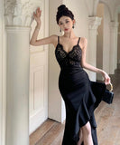 キャバドレス 膝丈ドレス レース セレブ風 おしゃれ 不規則 気質 セクシー YH2-ZED888318DXH238A