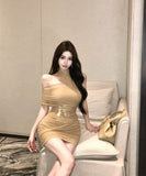 ミニドレスキャバドレス非対称ホルターネックタイトドレスナイトクラブセクシーパーティーフラワー WQ2-XKD888056DXH342