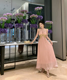 ロングドレスホルターネックセクシーエレガントバックレスドレスエレガント刺繍セレブ風同伴 WQ2-XHY911095