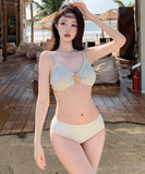 【3点セット】ビキニ水着三角ビキニ花chainセクシー海ビーチ旅行温泉SNS話題 WQ7-DP-A10369