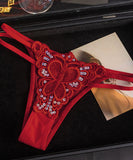 Tバック 3点セット セクシー シースルー レースショーツ ローライズ キラキラ ランジェリー 露出  LW9-RS549#