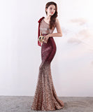 【3色】ロングドレス 高品質 キラキラ ナイトドレス 宴会 グラデーションカラーYH2-YEY8118#