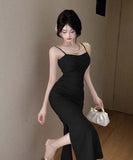 【2色】膝丈ドレス 気質 マーメイドドレス パール セクシー 名媛スタイル YH2-DD6419