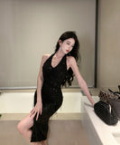 ミニドレス セクシー キャバドレス ノーショルダー キラキラ YH2-DD6231