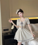 【2色】膝丈ドレス キャバドレス セクシー大人可愛い タイト ナイトドレス レース  ウエストマーク フェミニン LW2-DD5816