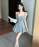 【2色】ミニドレス キャバドレス セクシー デコルテ見せ キャミワンピース 大人可愛い フェミニンドレス  LW2-SB7959