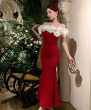 【3色】膝丈ドレス キャバドレス ワンショルダー 宴会 着痩せ セクシー おしゃれ YH2-ZED885368DXH238B