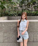 【上下セット】ミニドレス ツイードセット手作り キラキラカワセクシー セレブ風 通勤 エレガント WQ2-XKD-D408A-2022-Mar15