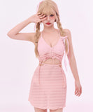 3点セット ビキニ かわいい 水着 ニット セクシー Vネック 温泉 海辺 YH7-FH-NI