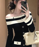 Lady's coco ミニドレス キャバドレス セクシー ギャル ニット オフショル タイトシルエット LW2-OYF66217