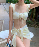 3点セットビキニワンピ水着モノキニフリル大人可愛いハワイセクシー WQ7-DP-A10322