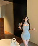 【2色】ミニドレスタイトドレスキャバドレスセクシー肌見せナイトクラブパーティー WQ2-XKD-D310-3080-Mar15