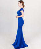 【4色】ロングドレスマーメイドドレスナイトドレスエレガントオフショルダーセクシー高級感手作りドレス宴会パーティー演奏会 WQ2-YEY8050#