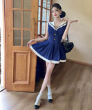 ミニドレスセーラー 風 海軍 ワンピース谷間見せカワセクシー個性感Aライン着痩せ気質 WQ2-DD4856