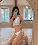 3点セット ビキニ 水着 Vネック 編みビキニ 海辺 INS話題 セクシー おしゃれ YH7-JX-24A710JX28