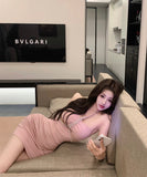 【2色】ミニドレスキャバドレスタイトドレスホルターネックキラキラセクシー肌見せ指名パーティーナイトクラブ WQ2-XKD-D408A-2010-Mar15